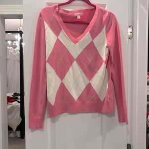 Lilly Pulitzer argyle style sweater